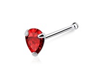 Oval Stone Shaped Silver Bone Nose Stud NSKD-161